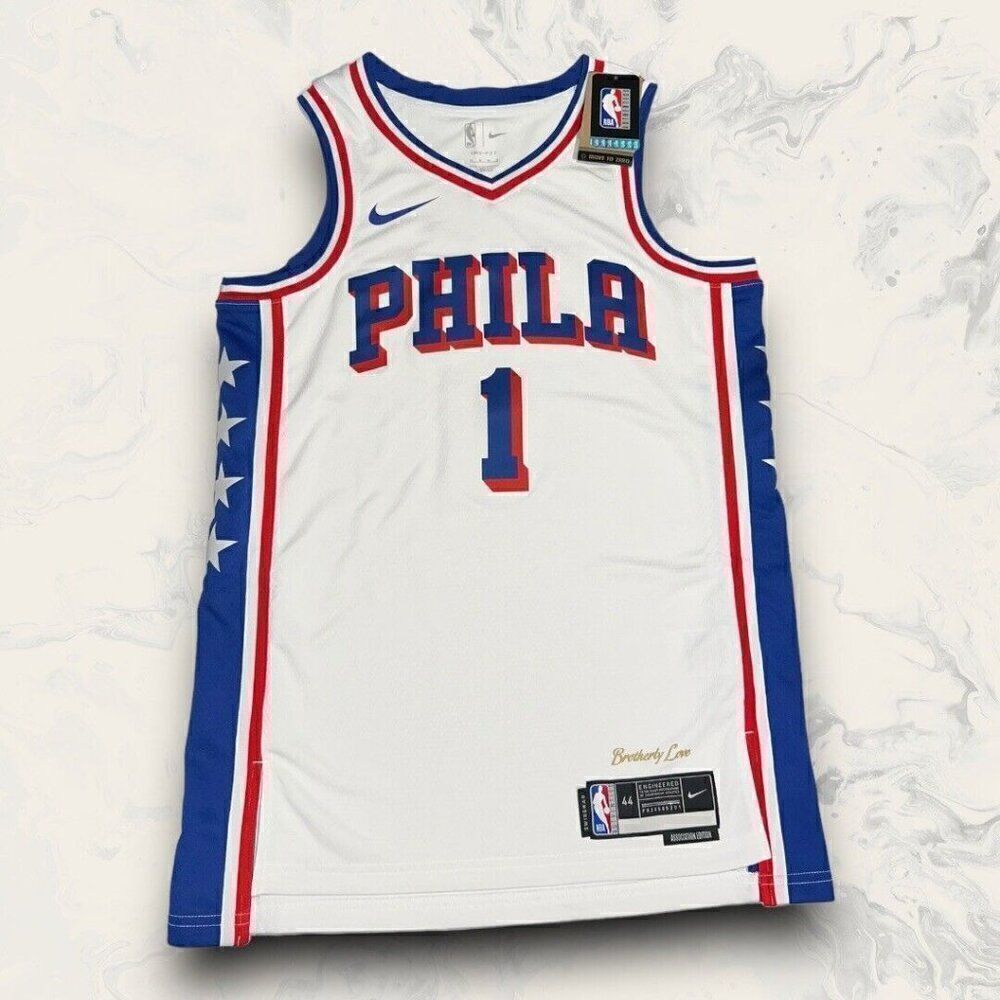 Nike Swingman White Philadelphia 76ers Dri Fit Harden Jersey Men’s Size Medium
